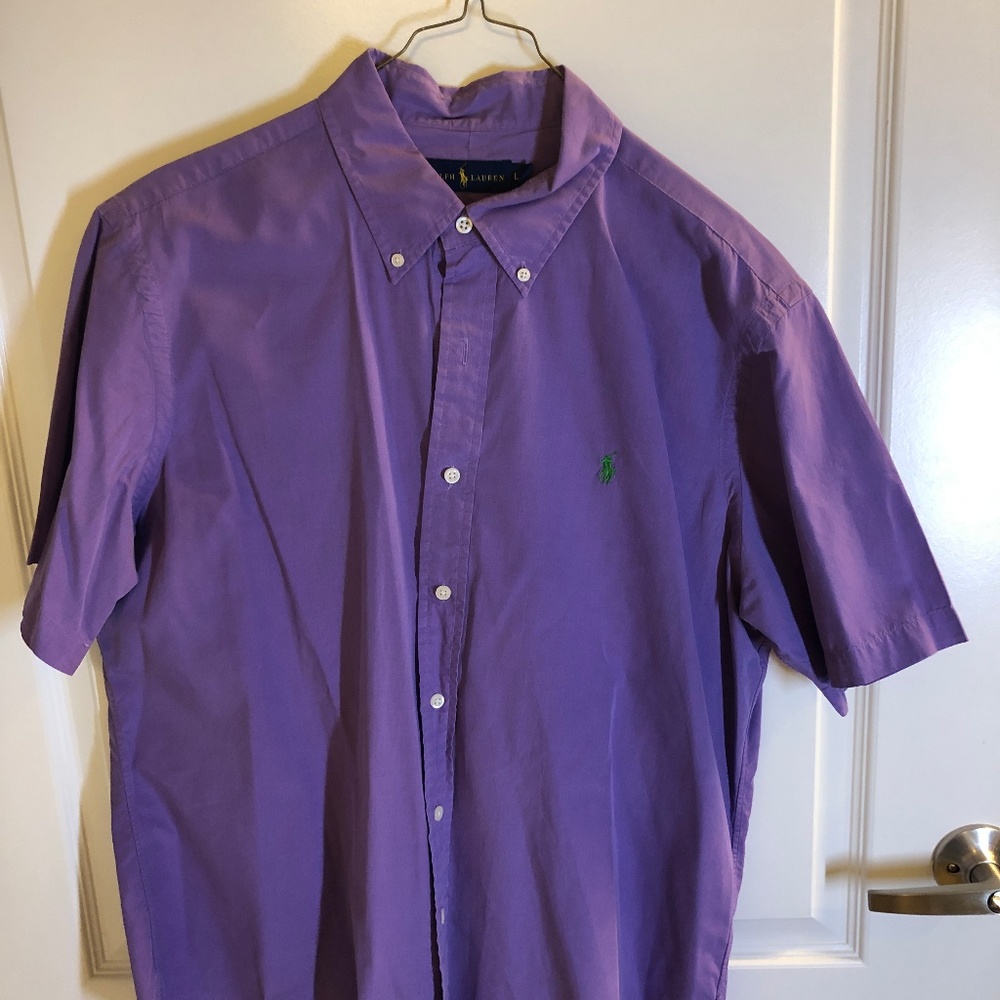 Polo Purple Short Sleeve Button-up